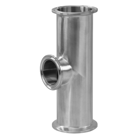 1"" x 3/4"" BPE Reducing Short Outlet Clamp End Tee, 316SS SF4 -  STEEL & OBRIEN, S7RMPS-1X.75-PM-316